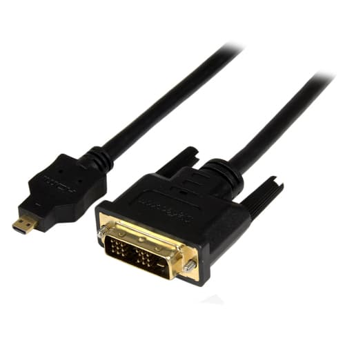 StarTech.com 1m Micro HDMI to DVI-D Cable - M/M - Video cable - HDMI / DVI - DVI-D (M) to micro HDMI (M) - 3.3 ft - shielded - black - HDDDVIMM1M - Adapter cable - DVI-D male to 19 pin micro HDMI Type D male - 1 m - shielded - black