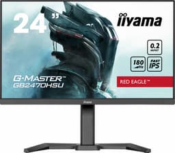 iiyama G-MASTER Red Eagle GB2470HSU-B6 - LED monitor - gaming - 24" (23.8" viewable) - 1920 x 1080 Full HD (1080p) @ 180 Hz - Fast IPS - 300 cd/m� - 1000:1 - 0.2 ms - HDMI, DisplayPort - speakers - black, matte