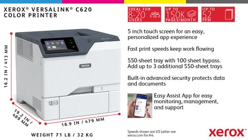 K/VersaLink C620 A4 50ppm Duplex Printer — view 10
