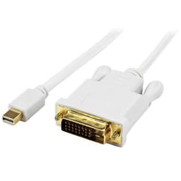 StarTech.com 3 ft Mini DisplayPort to DVI Active Adapter Converter Cable - 3ft (0.9m) Active mDP to DVI M/M Cable - 1920x1200 - White (MDP2DVIMM3WS) - DisplayPort cable - Mini DisplayPort (M) to DVI-D (M) - 90 cm - active - white