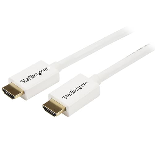 StarTech.com 5m/16 ft CL3 Rated HDMI Cable with Ethernet, In Wall Rated HDMI Cable 4K 30Hz, UHD High Speed HDMI Cable 10.2 Gbps Bandwidth, 4K Ultra HD HDMI 1.4 Video / Display Cable, 30AWG - Long White HDMI Cable - HDMI cable - HDMI male to HDMI male - 5 m - double shielded - white