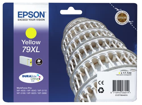 Epson Ink Cartridges, DURABrite" Ultra, 79XL, Tower of Pisa, Singlepack, 1 x 17.1 ml Yellow, High, XL