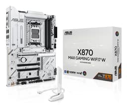 ASUS X870 MAX GAMING WIFI7 W - Motherboard - ATX - Socket AM5 - AMD X870 Chipset - USB4, USB-C 3.2 Gen 2x2, USB 3.2 Gen 2, USB 3.2 Gen 1 - Wi-Fi 7, 2.5 Gigabit LAN, Bluetooth - onboard graphics (CPU required) - HD Audio (8-channel)