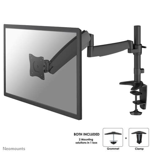 Neomounts FPMA-D950 - Mounting kit - full-motion - for LCD display - black - screen size: 10"-30" - clamp mountable, grommet, desk-mountable