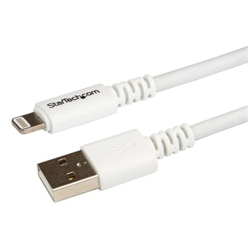 StarTech.com 3m (10ft) Long White Apple� 8-pin Lightning Connector to USB Cable for iPhone / iPod / iPad - Charge and Sync Cable (USBLT3MW) - Lightning cable - Lightning male to USB male - 3 m - white - for P/N: KITBXAVHDPEU, KITBXAVHDPNA, KITBXAVHDPUK, KITBXDOCKPEU, KITBXDOCKPUK, KITBZDOCK