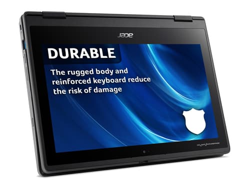 Acer TravelMate Spin B3 TMB311RN-32 - Flip design - Intel Celeron - N5100 / up to 2.8 GHz - Win 11 Pro Education - UHD Graphics - 4 GB RAM - 128 GB eMMC - 11.6" IPS touchscreen 1920 x 1080 (Full HD) - Gigabit Ethernet - Wi-Fi 6 - shale black - kbd: UK — view 4