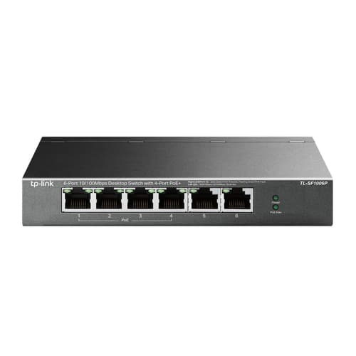 TP-Link TL-SF1006P - V1 - switch - unmanaged - 6 x 10/100 (4 PoE+) - desktop, wall-mountable - PoE+ (67 W)