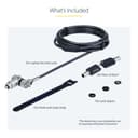 StarTech.com 25-Pack Universal Laptop Lock 6.6ft (2m), Master Keyed Locking Cable, Computer Security, Compatible w/Noble Wedge/Nano/K-Slot, Anti-Theft Cut-Resistant Cable - Security cable lock - black & silver - 2 m - TAA Compliant (pack of 25)