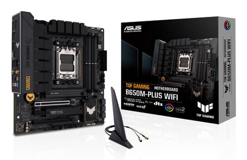 ASUS TUF Gaming B650M-Plus WIFI - Motherboard - micro ATX - Socket AM5 - AMD B650 Chipset - USB-C 3.2 Gen 2x2, USB 3.1 Gen 2, USB 3.2 Gen 2, USB-C 3.2 Gen 1 - 2.5 Gigabit LAN, Bluetooth - onboard graphics (CPU required) - HD Audio (8-channel)