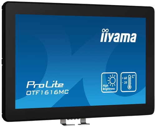 iiyama ProLite OTF1616MC-B1 - LED monitor - 15.6" - open frame - touchscreen - 1920 x 1080 Full HD (1080p) @ 60 Hz - VA - 1100 cd/m� - 800:1 - 25 ms - HDMI, VGA, DisplayPort - black — view 4