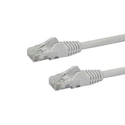 StarTech.com 2m CAT6 Ethernet Cable, 10 Gigabit Snagless RJ45 650MHz 100W PoE Patch Cord, CAT 6 10GbE UTP Network Cable w/Strain Relief, White, Fluke Tested/Wiring is UL Certified/TIA - Category 6 - 24AWG (N6PATC2MWH) - Patch cable - RJ-45 (M) to RJ-45 (M) - 2 m - UTP - CAT 6 - snagless - white
