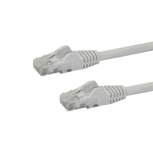 StarTech.com 50cm CAT6 Ethernet Cable, 10 Gigabit Snagless RJ45 650MHz 100W PoE Patch Cord, CAT 6 10GbE UTP Network Cable w/Strain Relief, White, Fluke Tested/Wiring is UL Certified/TIA - Category 6 - 24AWG (N6PATC50CMWH) - Network cable - RJ-45 (M) to RJ-45 (M) - 50 cm - UTP - CAT 6 - molded, snagless, stranded - white