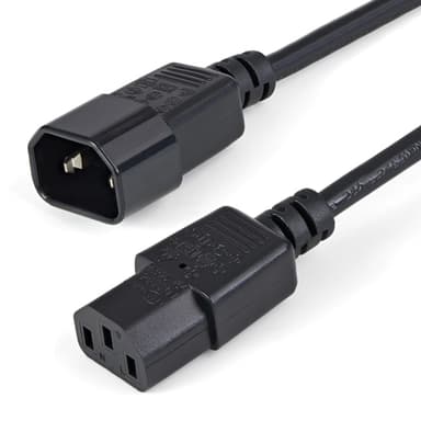 StarTech.com 1m (3ft) Power Extension Cord, C14 to C13, 10A 125V, 18AWG, Black Computer Power Cord Extension, Power Supply Extension Cable, IEC-320-C14 to IEC-320-C13 AC Power Cable - UL Listed - Power extension cable - power IEC 60320 C13 to IEC 60320 C14 - 1 m - black
