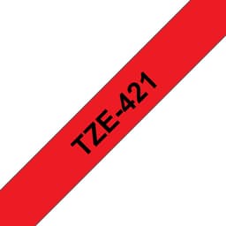 Brother TZe-421 - Self-adhesive - black on red - Roll (0.9 cm x 8 m) 1 cassette(s) laminated tape - for Brother PT-P750, P950, P-Touch PT-1005, E310, P-Touch Cube Plus PT-P710