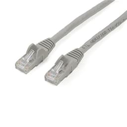 StarTech.com 2m CAT6 Ethernet Cable, 10 Gigabit Snagless RJ45 650MHz 100W PoE Patch Cord, CAT 6 10GbE UTP Network Cable w/Strain Relief, Grey, Fluke Tested/Wiring is UL Certified/TIA - Category 6 - 24AWG (N6PATC2MGR) - Patch cable - RJ-45 (M) to RJ-45 (M) - 2 m - UTP - CAT 6 - snagless - grey