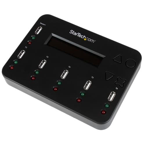 StarTech.com Standalone 1:5 USB Flash Drive Duplicator and Eraser - Flash Drive (USB 3.0/2.0/1.1) Copier - 2 Duplication Modes (USBDUP15) - USB drive duplicator - 5 bays