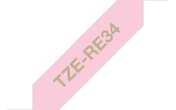 Brother TZe-RE34 - Gold on pink - Roll (1.2 cm x 4 m) 1 cassette(s) ribbon tape - for Brother PT-D600, H110, P-Touch PT-E310, P-Touch Cube PT-P300, P-Touch Embellish PT-D215