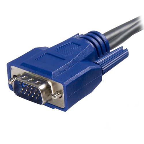 StarTech.com 6 ft Ultra-Thin USB VGA 2-in-1 KVM Cable (SVUSBVGA6) - Keyboard / video / mouse (KVM) cable - USB, HD-15 (VGA) (M) to HD-15 (VGA) (M) - 1.8 m - black - for P/N: SV1631DUSBU, SV1631DUSBUK, SV431DUSBU, SV831DUSBAU, SV831DUSBU, SV831DUSBUK — view 3