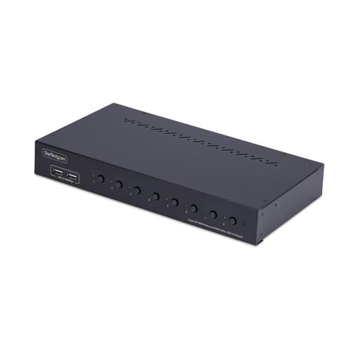 StarTech.com 8-Port DisplayPort KVM Switch w/1U Rack Mount Kit, 4K 60Hz - KVM switch - 8 x KVM port(s) - 1 local user - desktop - TAA Compliant — view 1