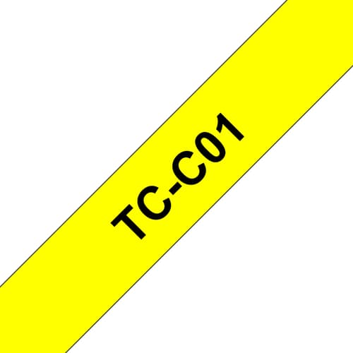 Brother TCC01 - 12 mm x 6.7 m - black on fluorescent yellow - laminated tape - for P-Touch PT-2000, PT-3000, PT-500, PT-5000, PT-8E — view 2