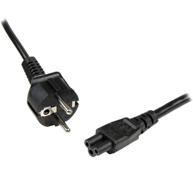 StarTech.com 1m (3ft) Laptop Power Cord, EU Schuko to C5, 2.5A 250V, 18AWG, Notebook / Laptop Replacement AC Cord, Printer/Power Brick Cord, Schuko CEE 7/7 to Clover Leaf IEC 60320 C5 - Laptop Charger Cable - Power cable - IEC 60320 C5 to power CEE 7/7 (M) - AC 250 V - 1 m - molded - black