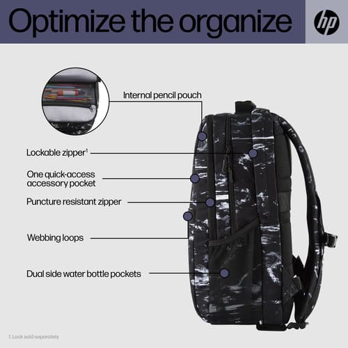 HP - Campus XL - notebook carrying backpack - 16.1" - stone marble — view 4