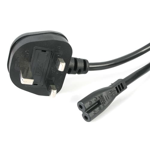 StarTech.com 3ft (1m) UK Laptop Power Cable, BS 1363 to C7, 2.5A 250V, 18AWG, Black, AC Notebook/Laptop Replacement Cord, Printer Cable, UK Laptop Charger Cord, BS 1363 to IEC60320 C7 - Power Brick Cord - Power cable - power IEC 60320 C7 to BS 1363 (M) - AC 250 V - 1 m - black