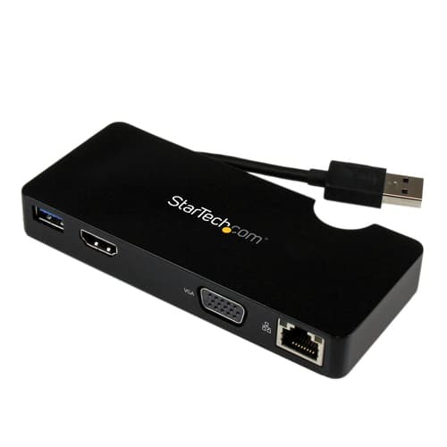 StarTech.com USB 3.0 to HDMI or VGA Adapter Dock - USB 3.0 Mini Docking Station w/ USB, GbE Ports - Portable Universal Laptop Travel Hub (USB3SMDOCKHV) - Docking station - USB - HDMI - 1GbE - for P/N: ARMPIVOT, ARMPIVOTE, ARMPIVSTND, ARMSLIM, ARMUNONB