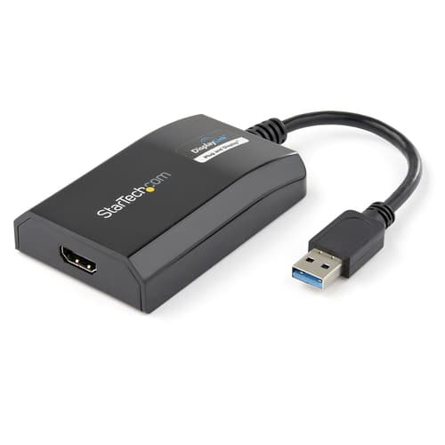 StarTech.com USB 3.0 to HDMI External Video Card Adapter - DisplayLink Certified - 1920x1200 - MultiMonitor Graphics Adapter - Supports Mac & Windows (USB32HDPRO) - Adapter cable - USB Type A male to HDMI female - 16 cm - black - 1920 x 1200 (WUXGA) support - for P/N: HDDVIMM3, HDMM12, HDMM15, HDMM1MP, HDMM2MP, HDMM3, HDMM3MP, HDMM50A, HDMM6, HDPMM50