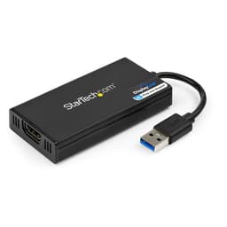 StarTech.com USB 3.0 to HDMI Adapter, 4K 30Hz Ultra HD, DisplayLink Certified, USB Type-A to HDMI Display Adapter Converter for Monitor, External Video & Graphics Card, Mac & Windows - USB to HDMI Adapter (USB32HD4K) - Adapter cable - TAA Compliant - USB Type A male to HDMI female - 20 cm - black - USB power + audio - for P/N: HDDVIMM3, HDMM12, HDMM15, HDMM1MP, HDMM2MP, HDMM3, HDMM3MP, HDMM50A, HDMM6, HDPMM50