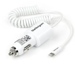 StarTech.com Dual Port Car Charger w/ Apple 8-pin Lightning Connector & USB Port - High Power (21W / 4.2A) - Dual iPad Car Charger (USBLT2PCARW) - Car power adapter - 21 Watt - 4.2 A (USB, Lightning) - white