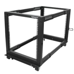StarTech.com 12U 19" Open Frame Server Rack, 4 Post Adjustable Depth 23-41" Mobile, Free Standing Rolling Network/Computer Equipment Data Rack, Dell PowerEdge, HP ProLiant ThinkServer - Adjustable Server Rack (4POSTRACK12U) - Rack open frame - black - 12U - for P/N: CABSCREWM5B, CABSCREWSM5, CABSCREWSM5B, CABSCREWSM62, CABSCREWSM6B, CABSCRWS1224