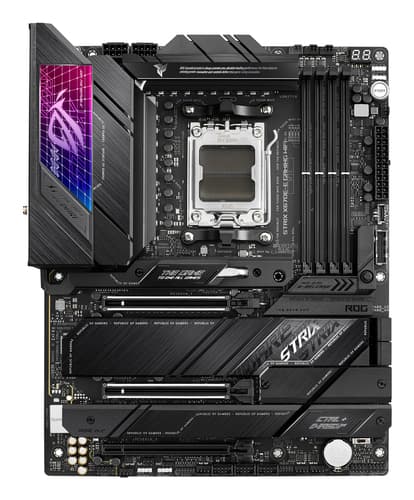 ASUS ROG Strix X670E-E Gaming WiFi - Motherboard - ATX - Socket AM5 - AMD X670E Chipset - USB-C 3.2 Gen 2x2, USB 3.2 Gen 1, USB-C 3.2 Gen2, USB 3.2 Gen 2 - 2.5 Gigabit LAN, Wi-Fi 6, Bluetooth - onboard graphics (CPU required) - HD Audio (8-channel)