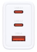 D-Link DCP-651 - Power adapter - GaN - 65 Watt - 5 A - PD 3.0, QC 4.0 - 3 output connectors (2 x USB-C, USB Type A) thumbnail 2