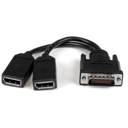 StarTech.com DMS-59 to DisplayPort - 8in - DMS 59 to 2x DP - Y Cable - DMS-59 Adapter - DisplayPort Splitter Cable - LFH Cable (DMSDPDP1) - Display splitter - DisplayPort (F) to DMS-59 (M) - 20.3 cm - molded, thumbscrews - black