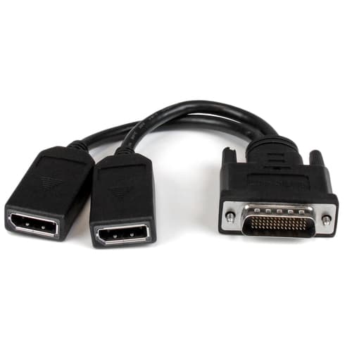 StarTech.com DMS-59 to DisplayPort - 8in - DMS 59 to 2x DP - Y Cable - DMS-59 Adapter - DisplayPort Splitter Cable - LFH Cable (DMSDPDP1) - Display splitter - DisplayPort (F) to DMS-59 (M) - 20.3 cm - molded, thumbscrews - black