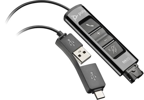Poly DA85 - Headset cable - USB, 24 pin USB-C male to Quick Disconnect male - 1.3 m - for OMEN 40L by HP GT21-1026nd, Poly DA70, DA75, DA80, DA85-M — view 1