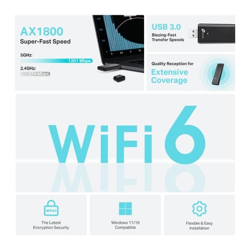 AX1800 HG DBAND WI-FI 6 USB ADP — view 5