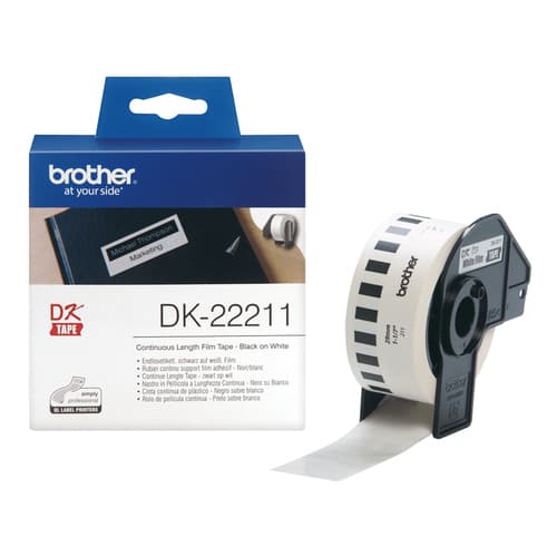 Brother DK-22211 - White - Roll (2.9 cm x 15.2 m) labels - for Brother QL-1050, 1060, 1110, 500, 550, 560, 570, 580, 600, 650, 700, 710, 720, 820 — view 1