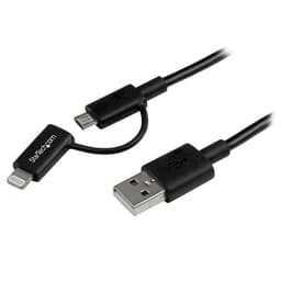 StarTech.com 1m (3 ft) Black Apple 8-pin Lightning Connector or Micro USB to USB Combo Cable for iPhone iPod iPad - Charge and Sync Cable (LTUB1MBK) - Charging / data cable - USB male to Micro-USB Type B, Lightning male - 1 m - shielded - black - for P/N: ARMTBLTDT, ARMTBLTIW, SECTBLTDT, SECTBLTPOS, STNDTBLT1A5T, STNDTBLT1FS, STNDTBLTMOB