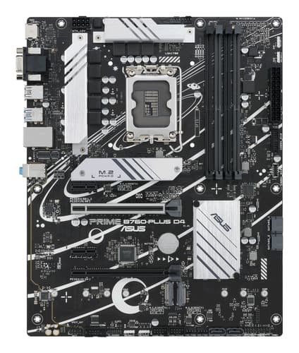 ASUS PRIME B760-PLUS D4 - Motherboard - ATX - LGA1700 Socket - B760 Chipset - USB-C 3.2 Gen 2x2, USB-C 3.2 Gen 1, USB 3.2 Gen 2, USB 3.2 Gen 1, USB4 - 2.5 Gigabit LAN - onboard graphics (CPU required) - HD Audio (8-channel)