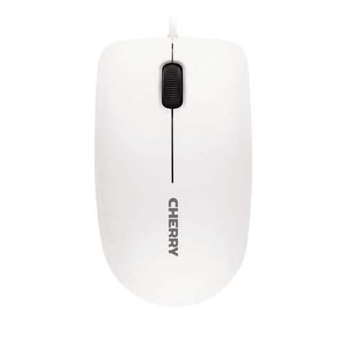 CHERRY MC 1000 - Mouse - right and left-handed - optical - 3 buttons - wired - USB - white (top), black base