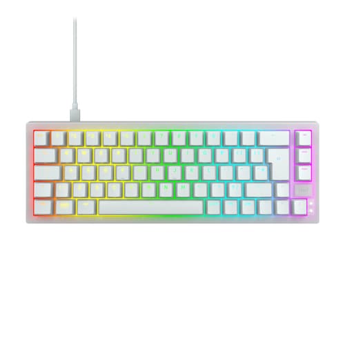 CHERRY K5V2 - Keyboard - 65% - compact TKL - backlit - USB - QWERTY - UK - key switch: CHERRY MX2A Red (hot-swappable) - white