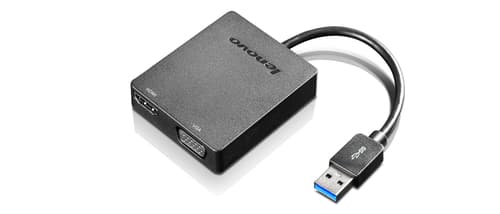 Lenovo Universal USB 3.0 to VGA/HDMI Adapter - External video adapter - USB 3.0 - HDMI, VGA
