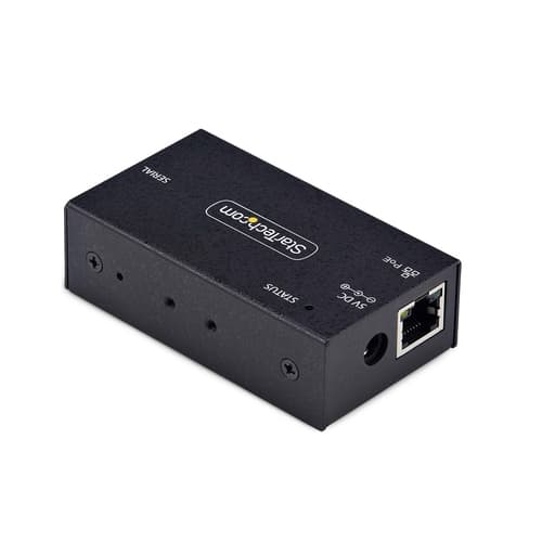 StarTech.com Serial to Ethernet Adapter, IP LAN to RS232 DB9 Converter - Device server - PoE - 100Mb LAN, RS-232 - wall / DIN rail mountable - TAA Compliant