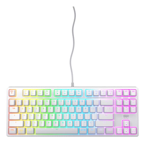 CHERRY XTRFY K4V2 - Keyboard - RGB - 80% - TKL - backlit - USB - QWERTY - US - key switch: CHERRY MX2A Red - white