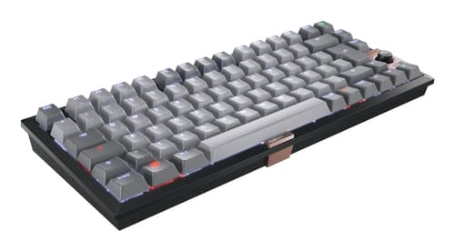 CHERRY KW 300 MX - Keyboard - 75% - compact - backlit - wireless - Bluetooth 5.2, USB-C - QWERTY - US - key switch: CHERRY MX2A Silent Red - black — view 3
