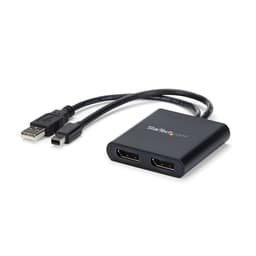 StarTech.com 2-Port Multi Monitor Adapter, Mini DisplayPort 1.2 to DisplayPort MST Hub, Dual 4K 30Hz, Windows Extended Desktop (MSTMDP122DP) - Video splitter - 2 x DisplayPort - desktop