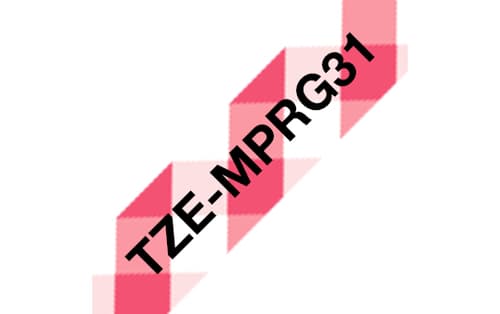 Brother TZe-MPRG31 - Black on red gingham - Roll (1.2 cm x 4 m) 1 cassette(s) laminated tape - for Brother PT-H110, P-Touch PT-E310, H110, P-Touch Cube PT-P300, P-Touch Embellish PT-D215