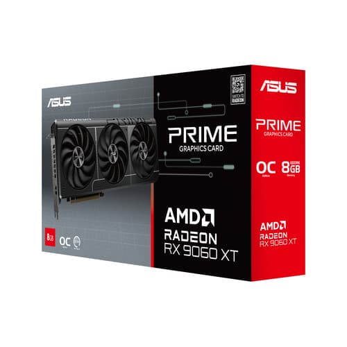 ASUS Prime Radeon RX 9060 XT 8GB - OC Edition - graphics card - Radeon RX 9060 XT - 8 GB GDDR6 - PCI Express 5.0 - HDMI, 2 x DisplayPort - box — view 10